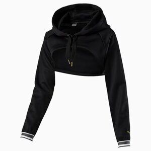 Puma Varsity Cropped Cover-Up Shrug Hoodie Sz S